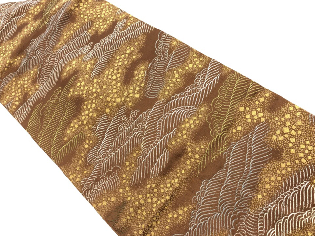 リサイクル　波模様織出し名古屋帯